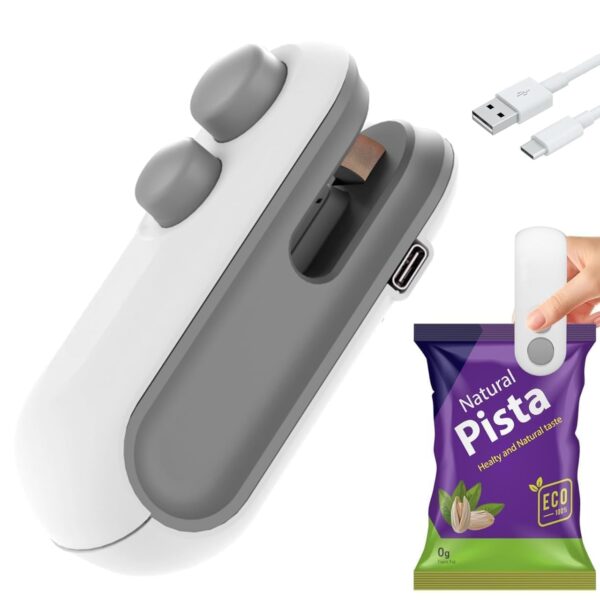 Teqdesk Portable Mini Sealing Machine, Handheld Packet Sealer for Food, Snacks, Chips, Fresh Storage, Plastic Bags Sealing Machine