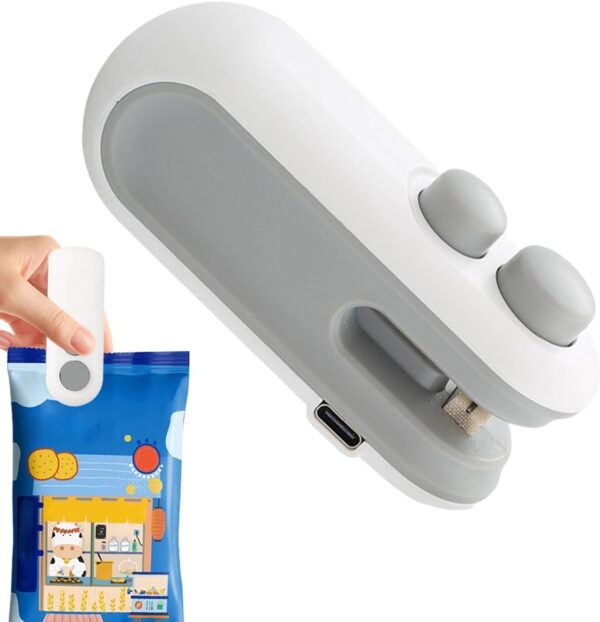 Teqdesk Portable Mini Sealing Machine, Handheld Packet Sealer for Food, Snacks, Chips, Fresh Storage, Plastic Bags Sealing Machine - Image 2