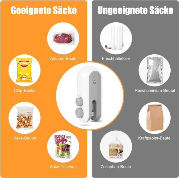 Teqdesk Portable Mini Sealing Machine, Handheld Packet Sealer for Food, Snacks, Chips, Fresh Storage, Plastic Bags Sealing Machine - Image 4